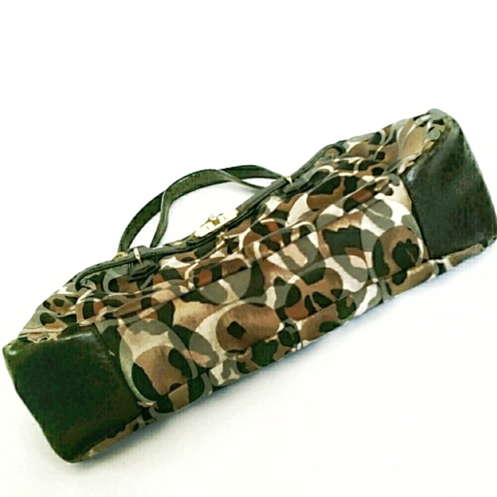 LIKE NEW COACH Brown & Gold Ocelot Print Satchel - Picture 6 of 9